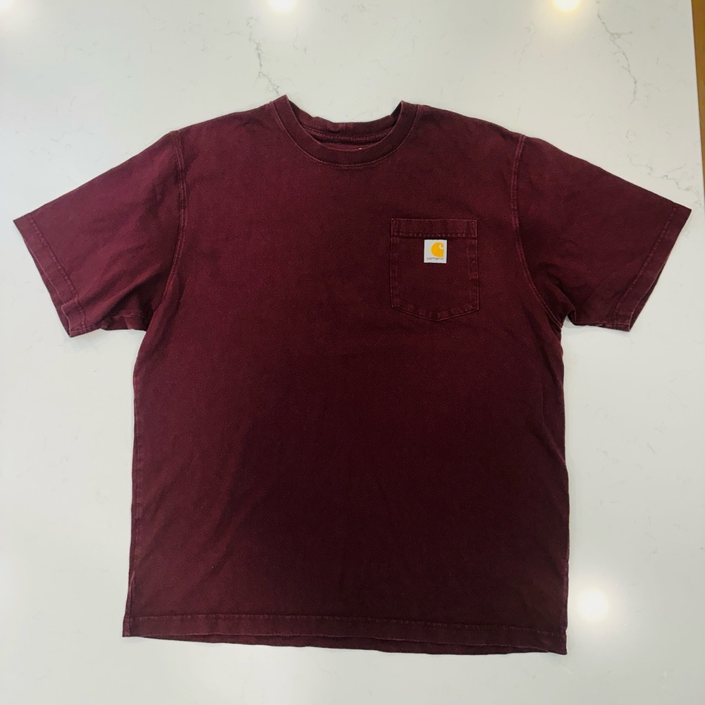 Carhartt Men's Short Sleeve Loose Fit Classic Tee - Burgundy